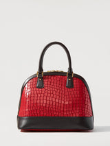 Raffia Structured Satchel Croco