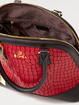 Raffia Structured Satchel Croco