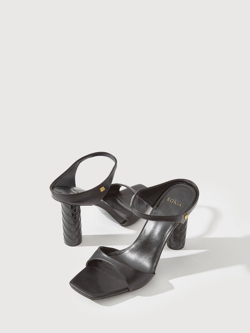 Cera Embossed Heeled Sandals - BONIA