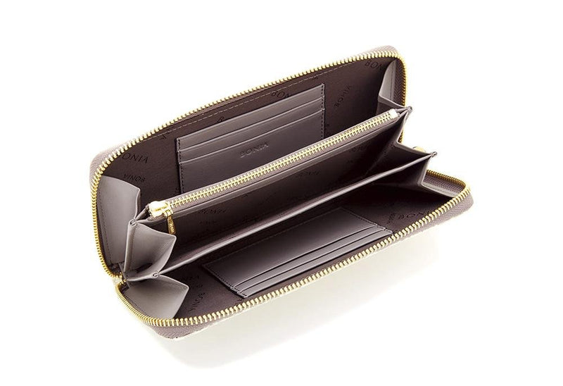 Claire Marrone Long Zippered Wallet - BONIA