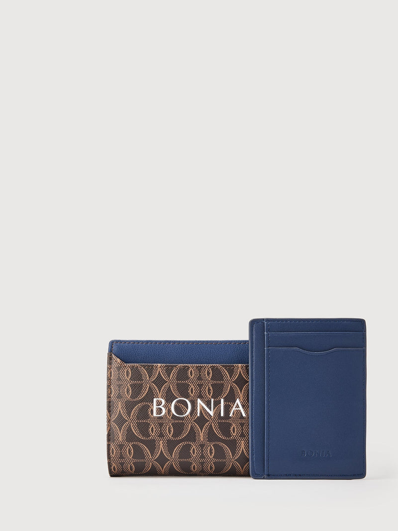 Placard Monogram 2 Fold Wallet with Pocket - BONIA