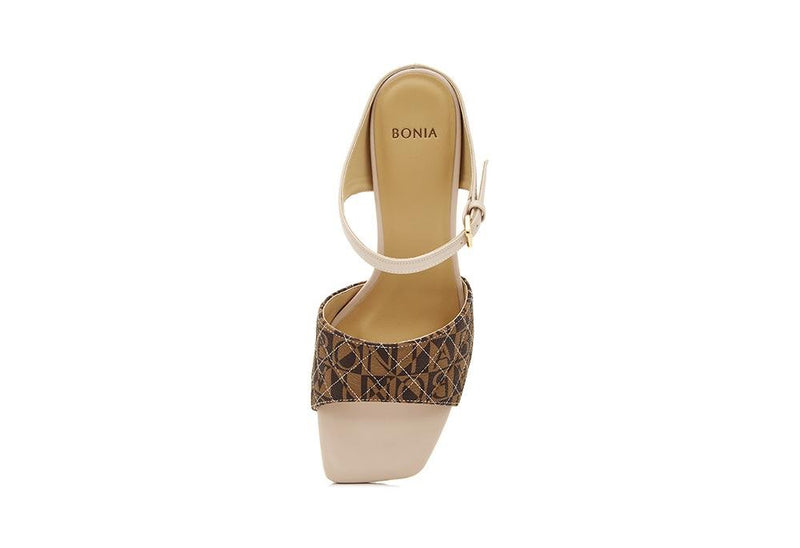 Sherry Monogram Sandal Heels - Bonia